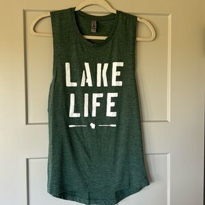 Lake Life green Wisconsin tank top